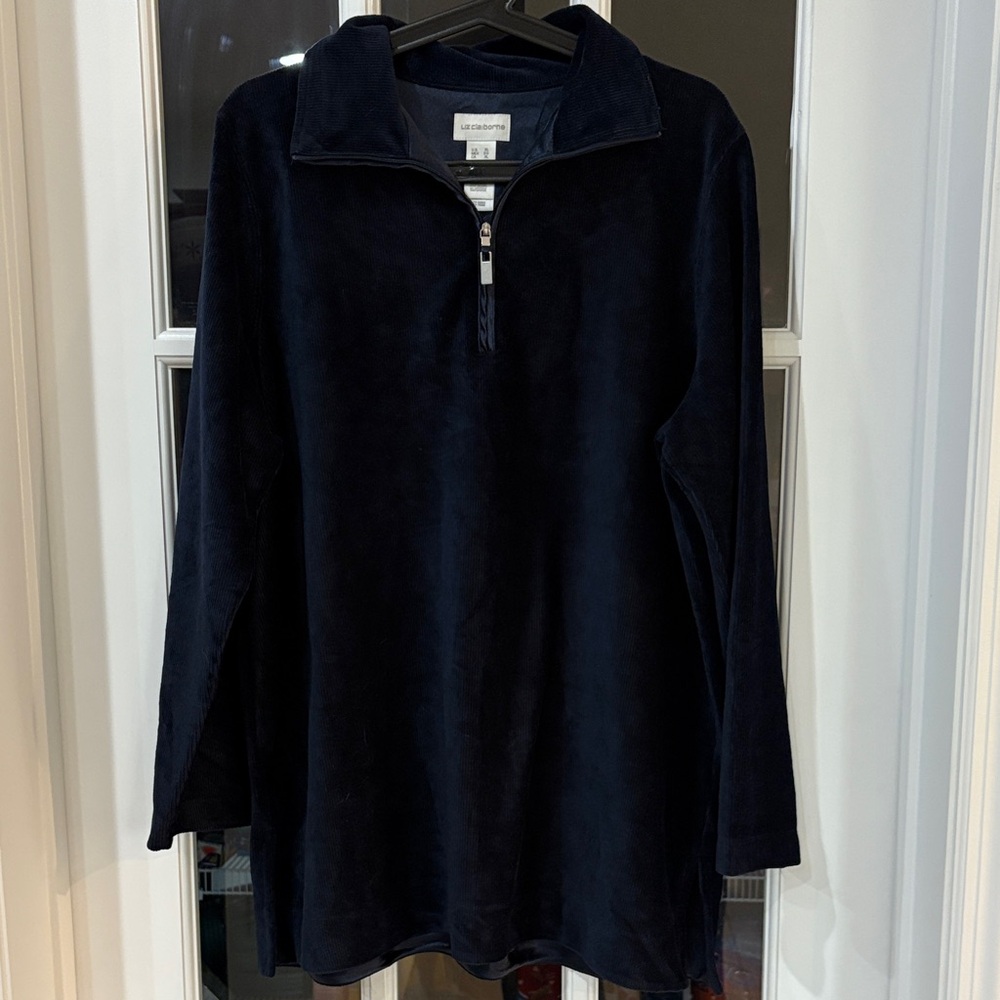 Liz Claiborne Black Quarter-Zip Pullover